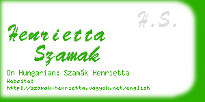 henrietta szamak business card
