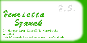 henrietta szamak business card